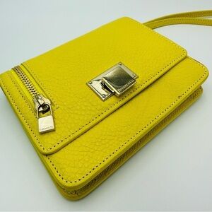 Tiffany & Co. Italian Calfskin Mustard Yellow/Blue Wristlet Handbag